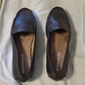 Black driving moccasins Aerosoles size 9
